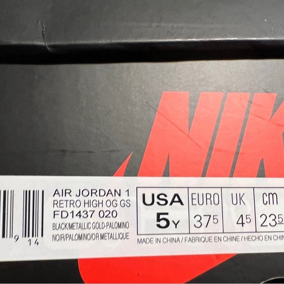AIR JORDAN RETRO 1 PALOMINO - NEW - SIZE 5Y - Picture 3 of 3